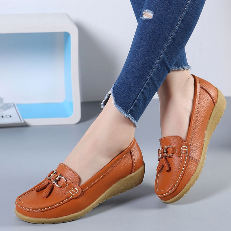 Women Ballet Leather Breathable Canvas