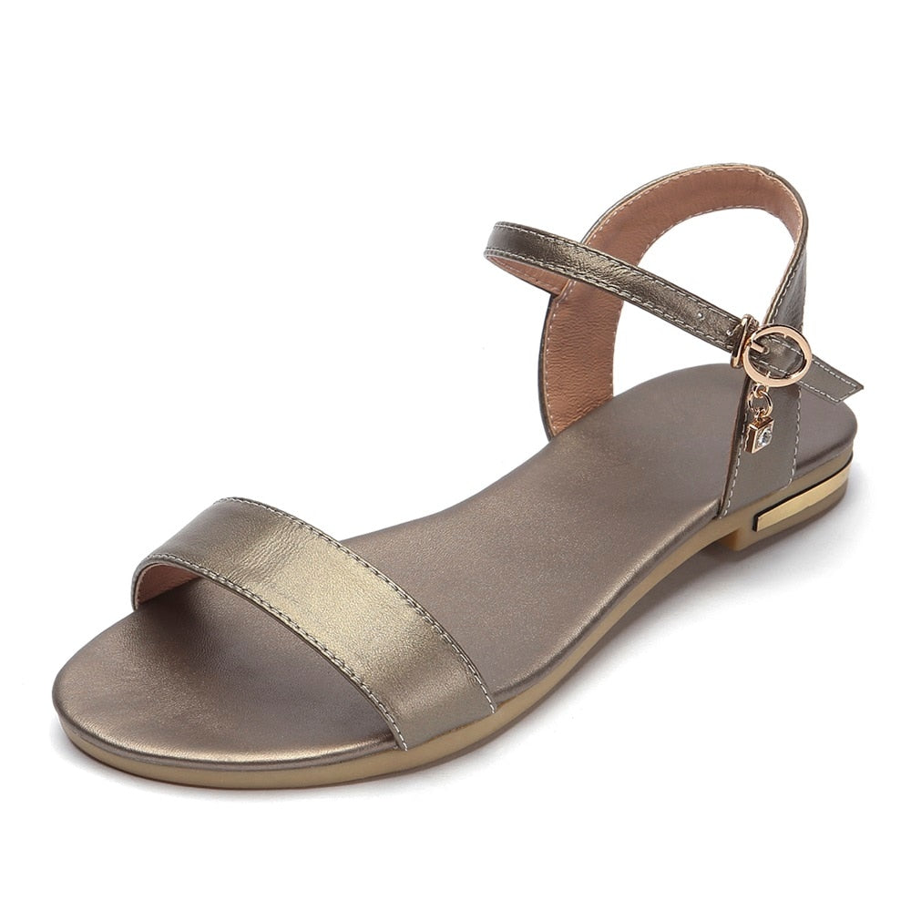 Women Leather Fashion Flat Sandals