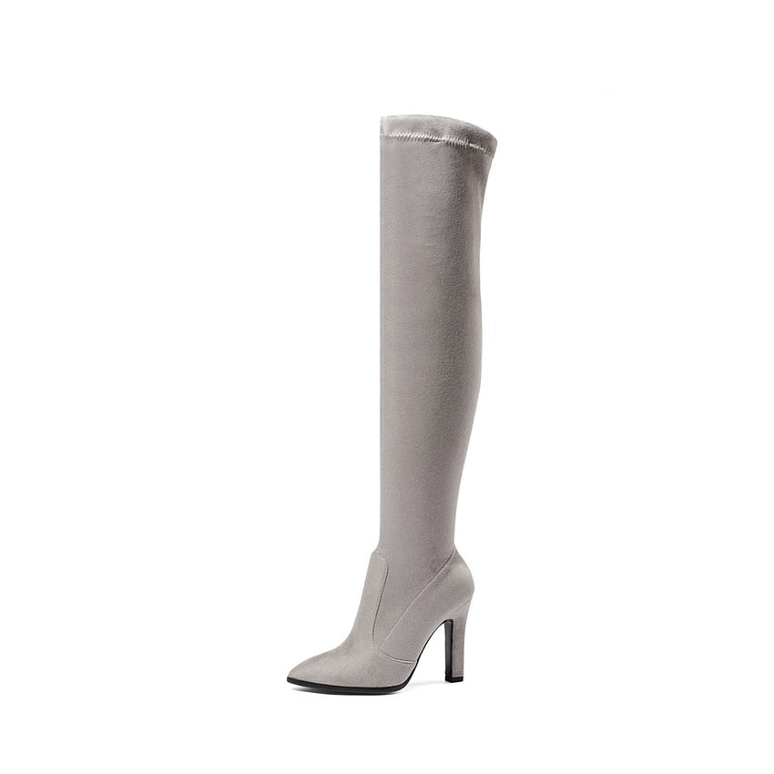 Women Over Knee  Slip On High Boots