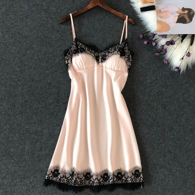 Women's Sexy Silk Nightgown Dress