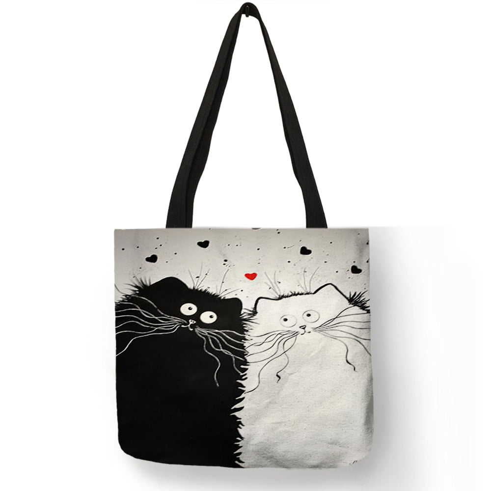 Cute Cat Printing Women Handbag