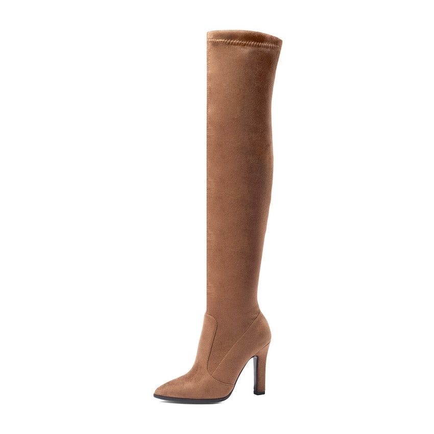 Women Over Knee  Slip On High Boots