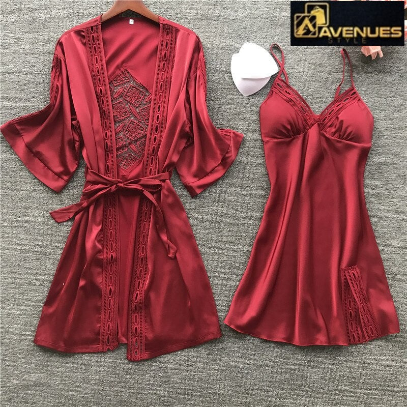 Sexy Lace Long Sleeve Ladies Nightwear