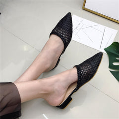Women Pointed Toe Low Flat Sandals