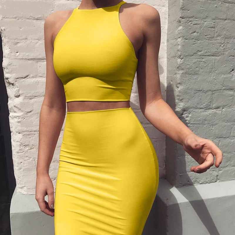 Sexy O Neck Sleeveless Body con Dress