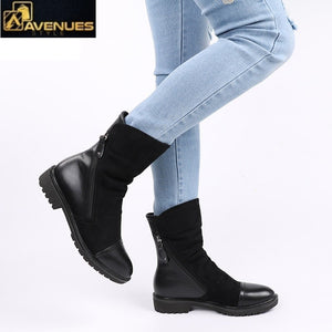 Soft Leather Women Double Zip Boots
