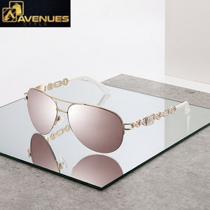 Women UV 400 Mirror Pilot Sunglasses