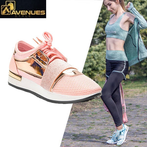 Women Pu Leather Trainers Sneakers