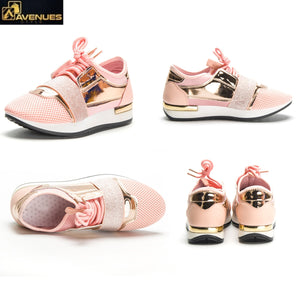 Women Pu Leather Trainers Sneakers