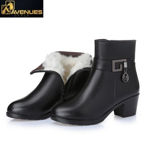 Genuine Leather Women's Warm Boots