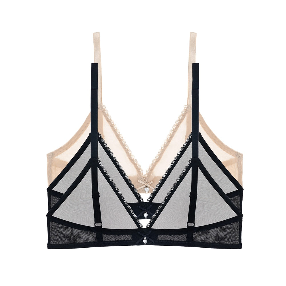 Ultra-Thin Mesh Lingerie Breathable Bra 3-Piece Combination