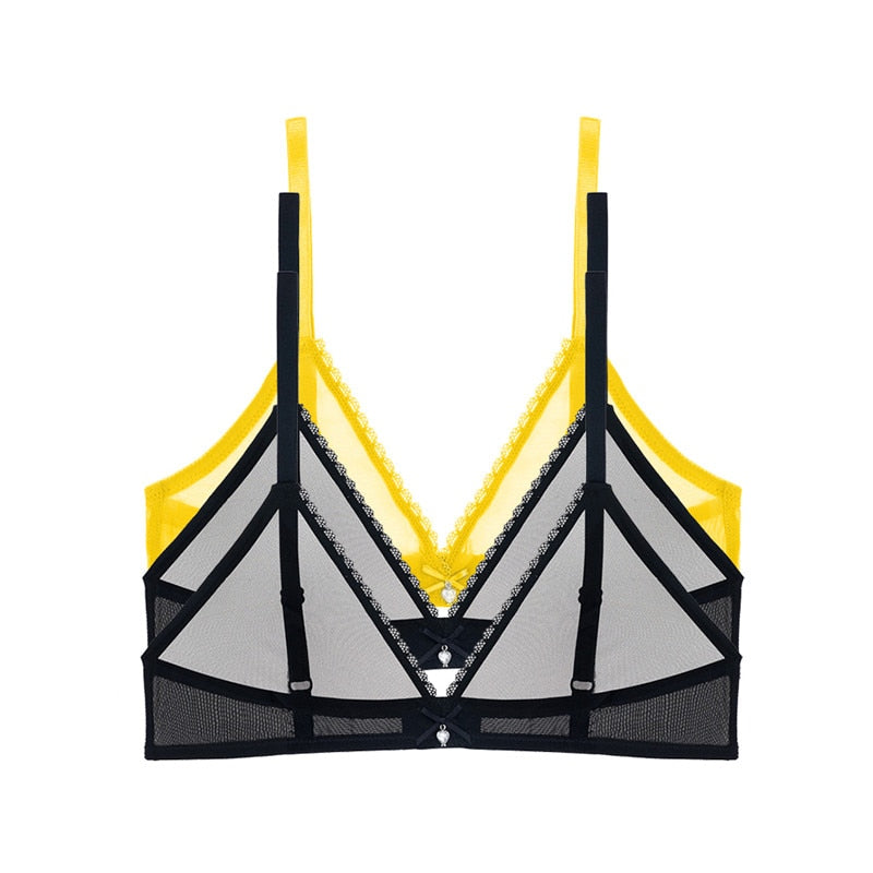 Ultra-Thin Mesh Lingerie Breathable Bra 3-Piece Combination