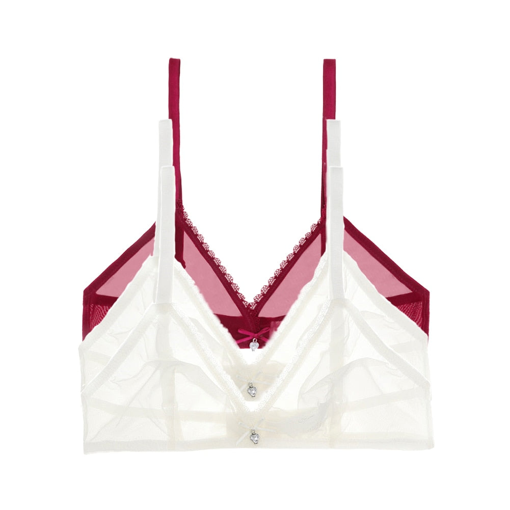 Ultra-Thin Mesh Lingerie Breathable Bra 3-Piece Combination