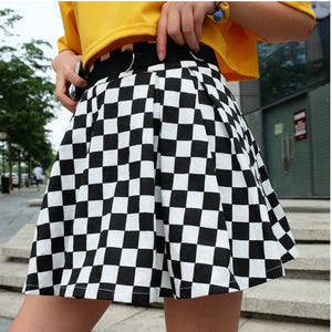 Women's High Waisted Checkered Skirt