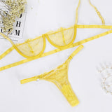 Sexy Lingerie Transparent Underwire Lace Underwear Bra Set