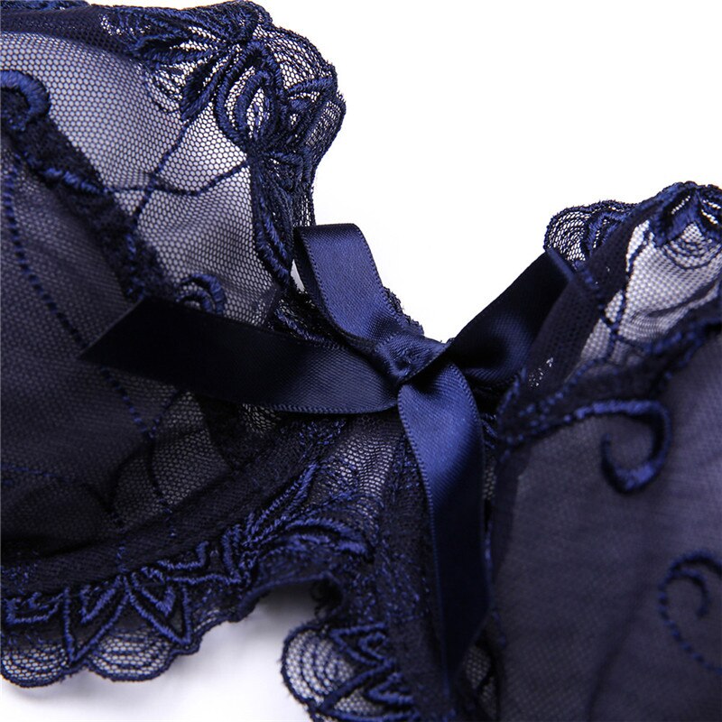Sexy Slim Lace Lingerie Underwire Floral Large Size Bra