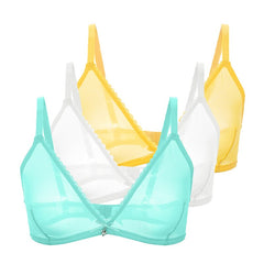 Ultra-Thin Mesh Lingerie Breathable Bra 3-Piece Combination