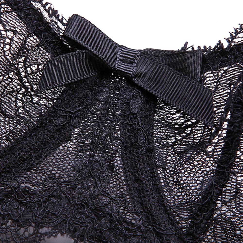 Half Cup Floral Lace Bra and Thong 3-Piece Set