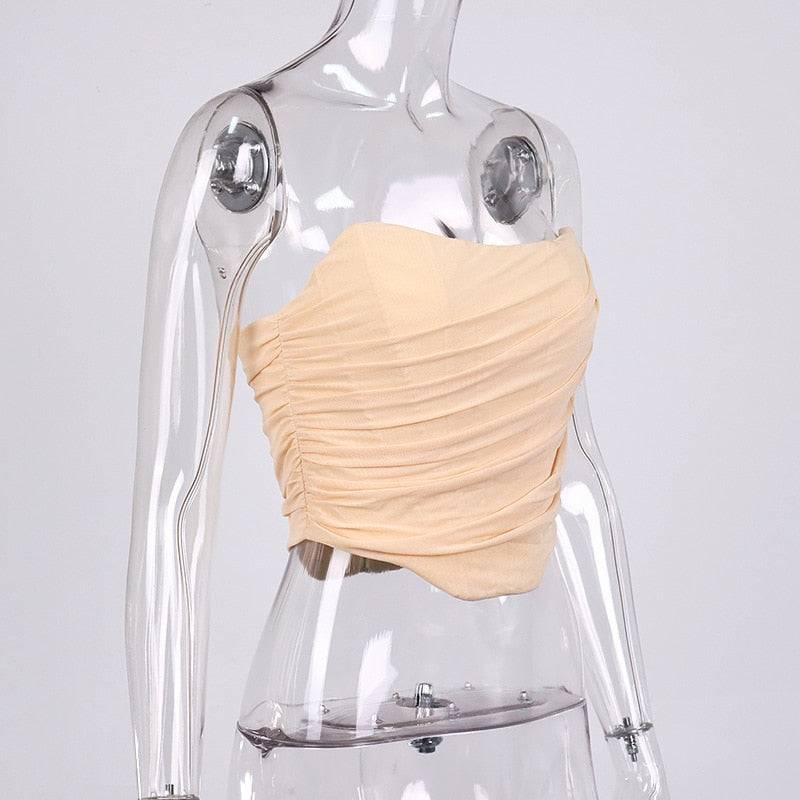 Sleeveless Fashion Strapless Bustier Corset Crop Tops