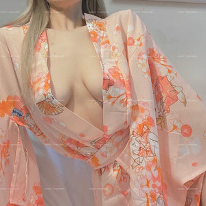 Kimono Bathrobe Robe Pajamas Belt Japanese Dress Sexy Lingerie