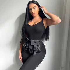 Sexy straps long jumpsuit for sports and outdoors