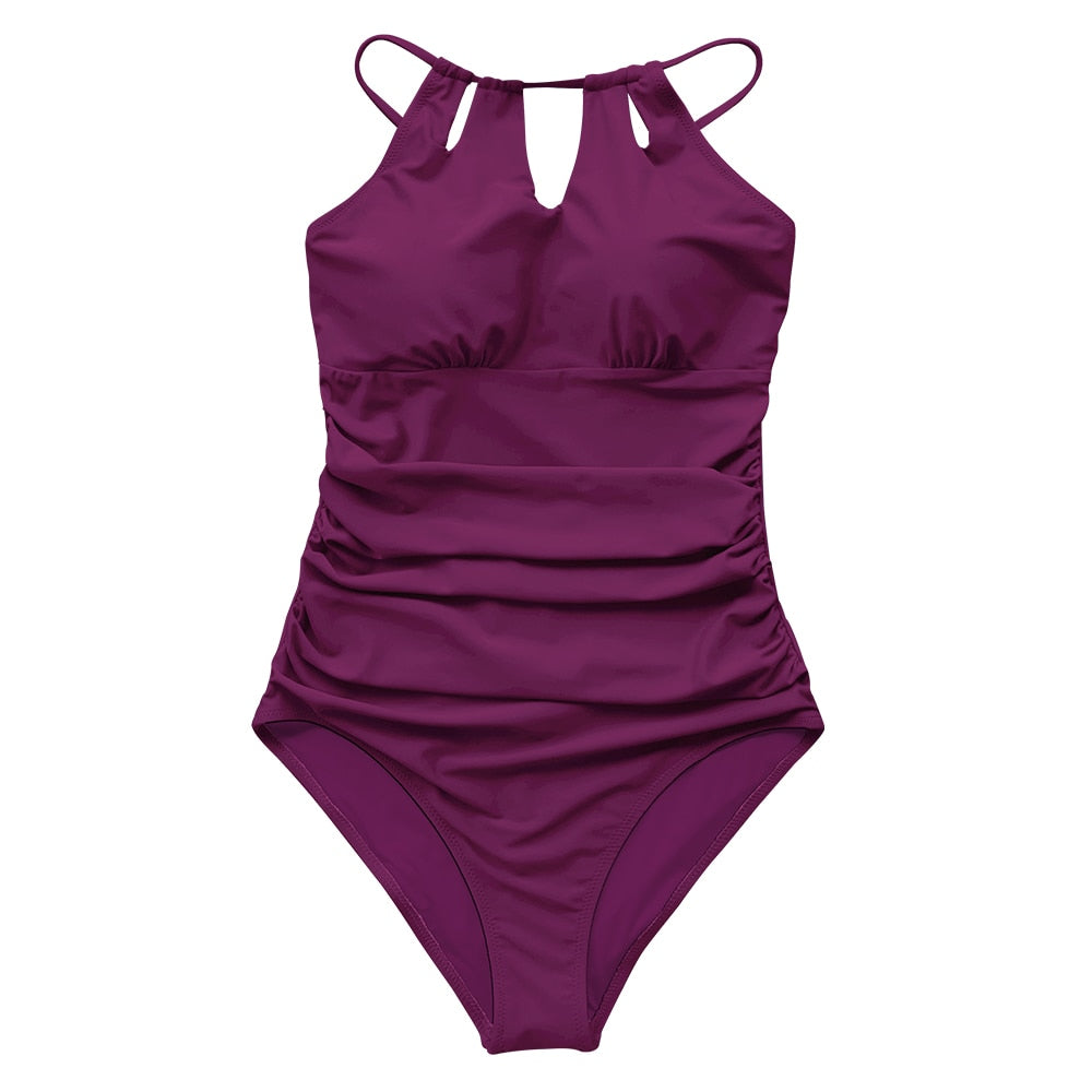 Lace Up Back One-Piece Swimsuit Cut Out Monokini