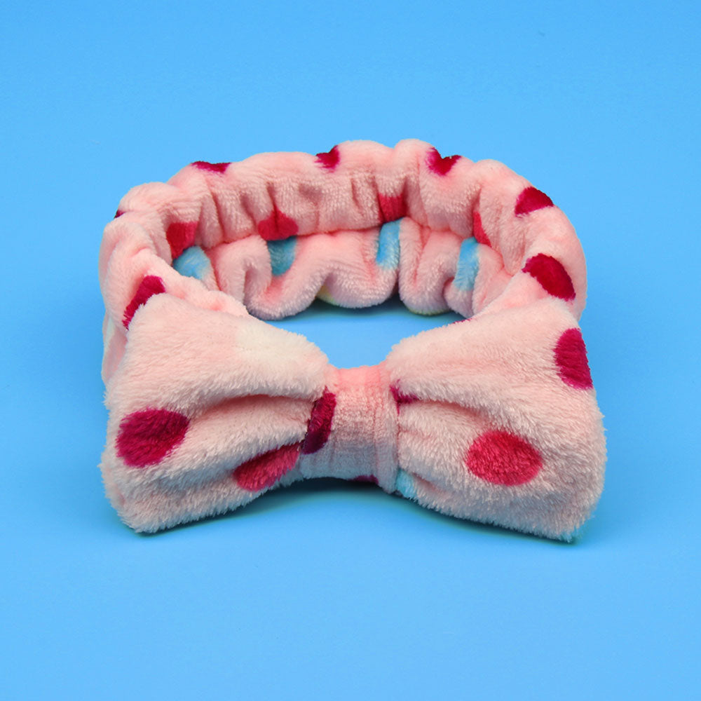 Women's Coral Fleece Makeup Bow Headband