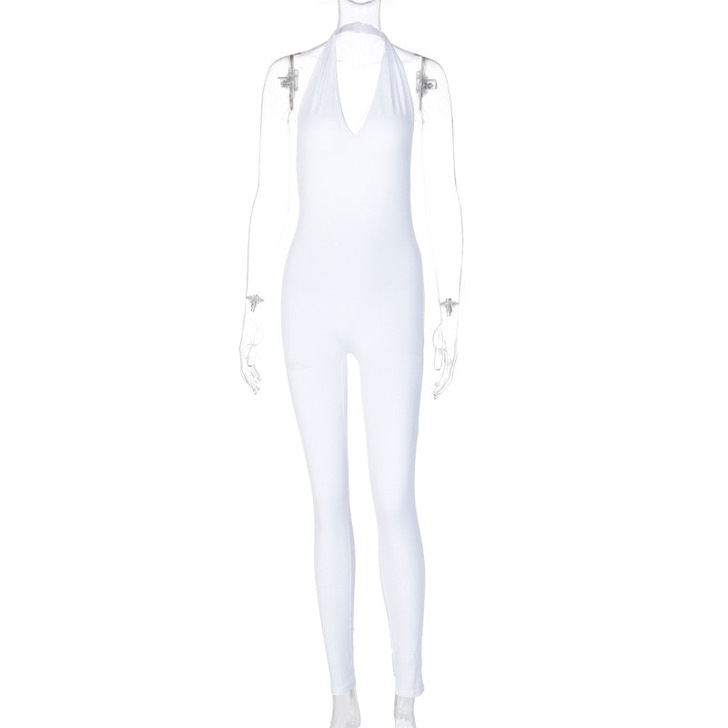 Women Long Jumpsuits Skinny Backless Sleeveless