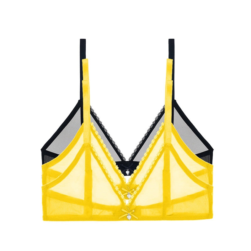 Ultra-Thin Mesh Lingerie Breathable Bra 3-Piece Combination