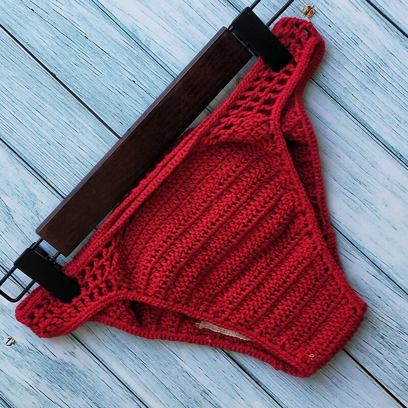 Lining Bikini Bottoms Crochet Thong Handmade Knitting Swimwear Shorts
