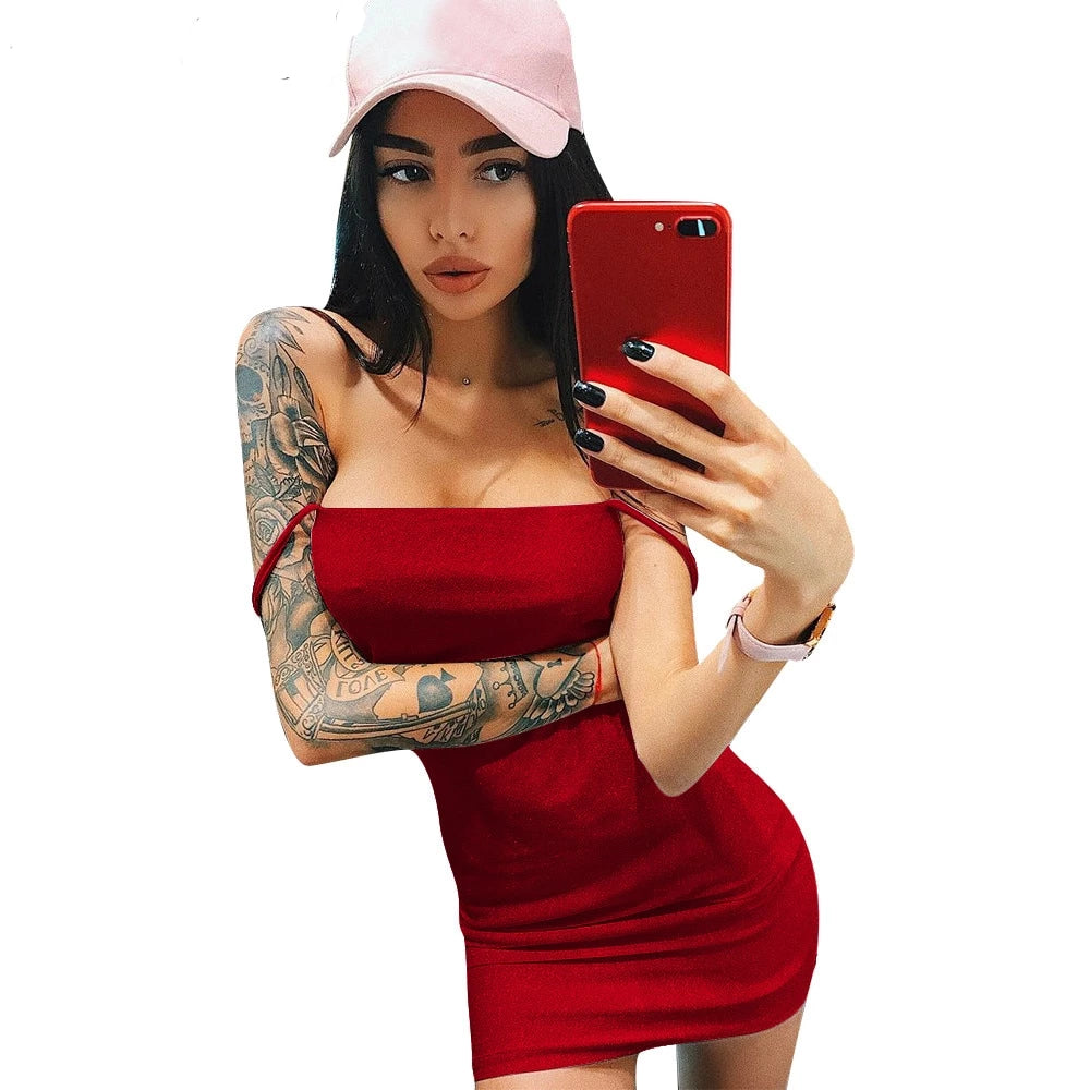 Spaghetti club wear party elegant dress