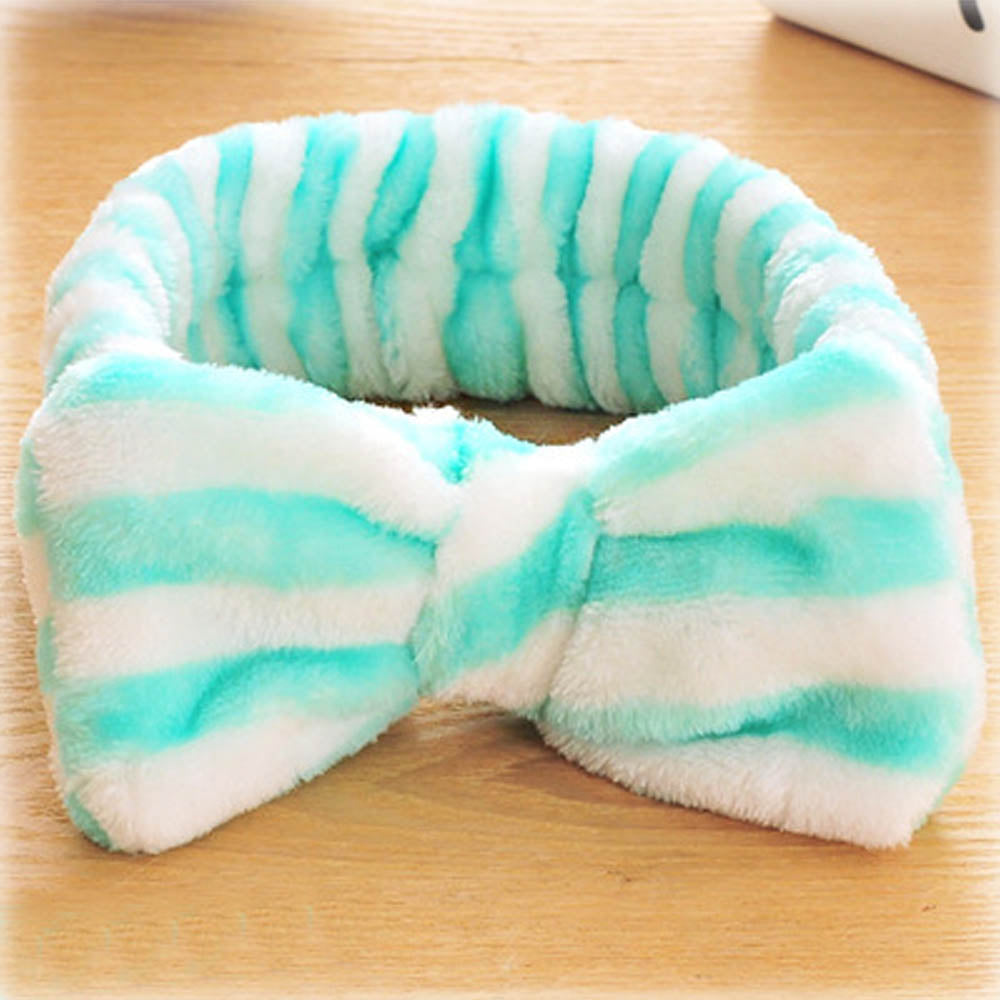 Women's Coral Fleece Makeup Bow Headband
