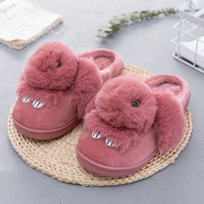 Rabbit Animal Prints Flat Indoor Slippers