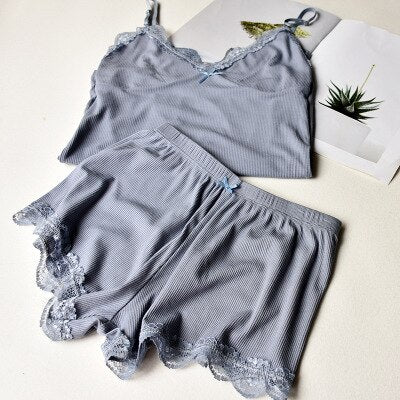 Sexy Lace Top And Shorts Set