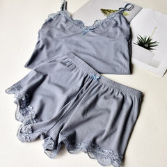 Sexy Lace Top And Shorts Set