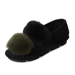 Women Snow Flats Faux Fur Shoes