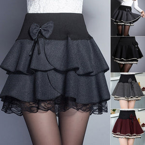 Skirt Double Ruffles High Waist A-Line