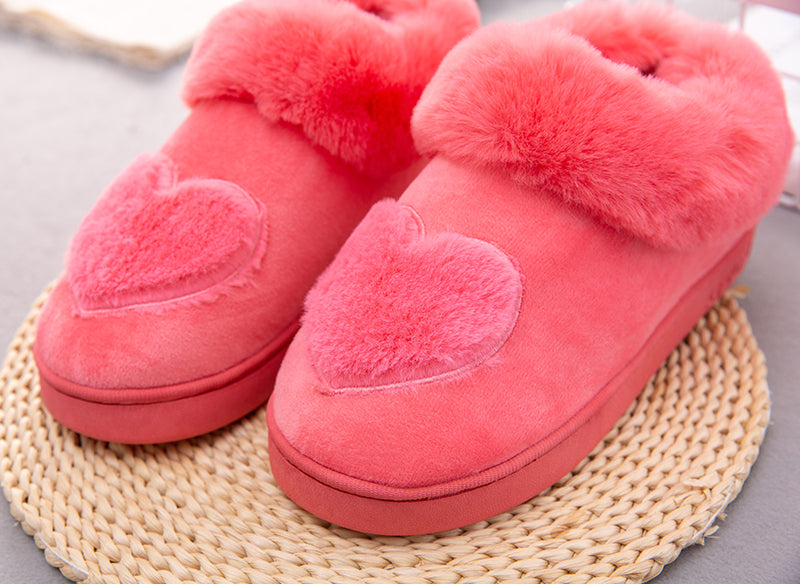  Heart-Shaped Cotton Women Slippers