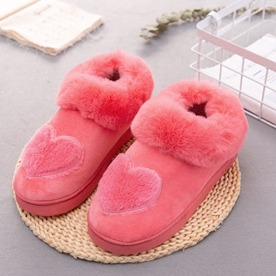 Heart-Shaped Cotton Women Slippers