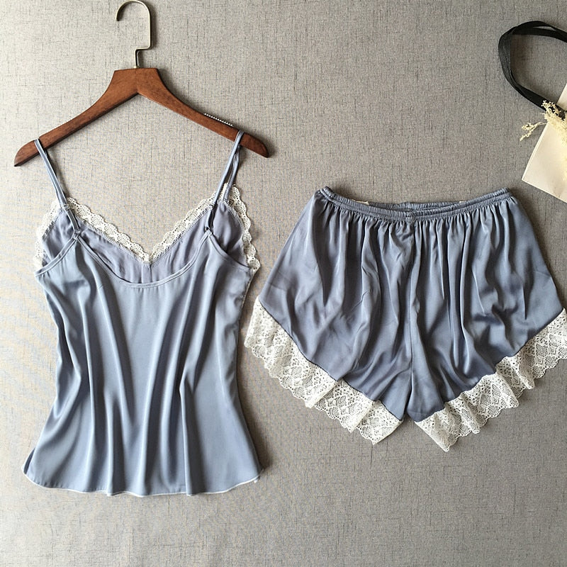 Women's Sleepwear Sexy Satin Dress Set