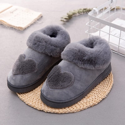 Heart-Shaped Cotton Women Slippers