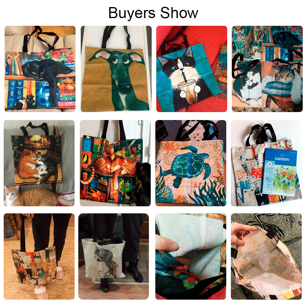 Cute Cat Printing Women Handbag