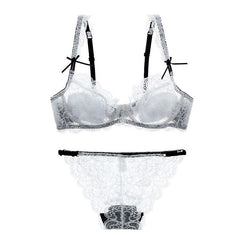 Lace Transparent Lingerie Ultrathin Underwear Bra Set