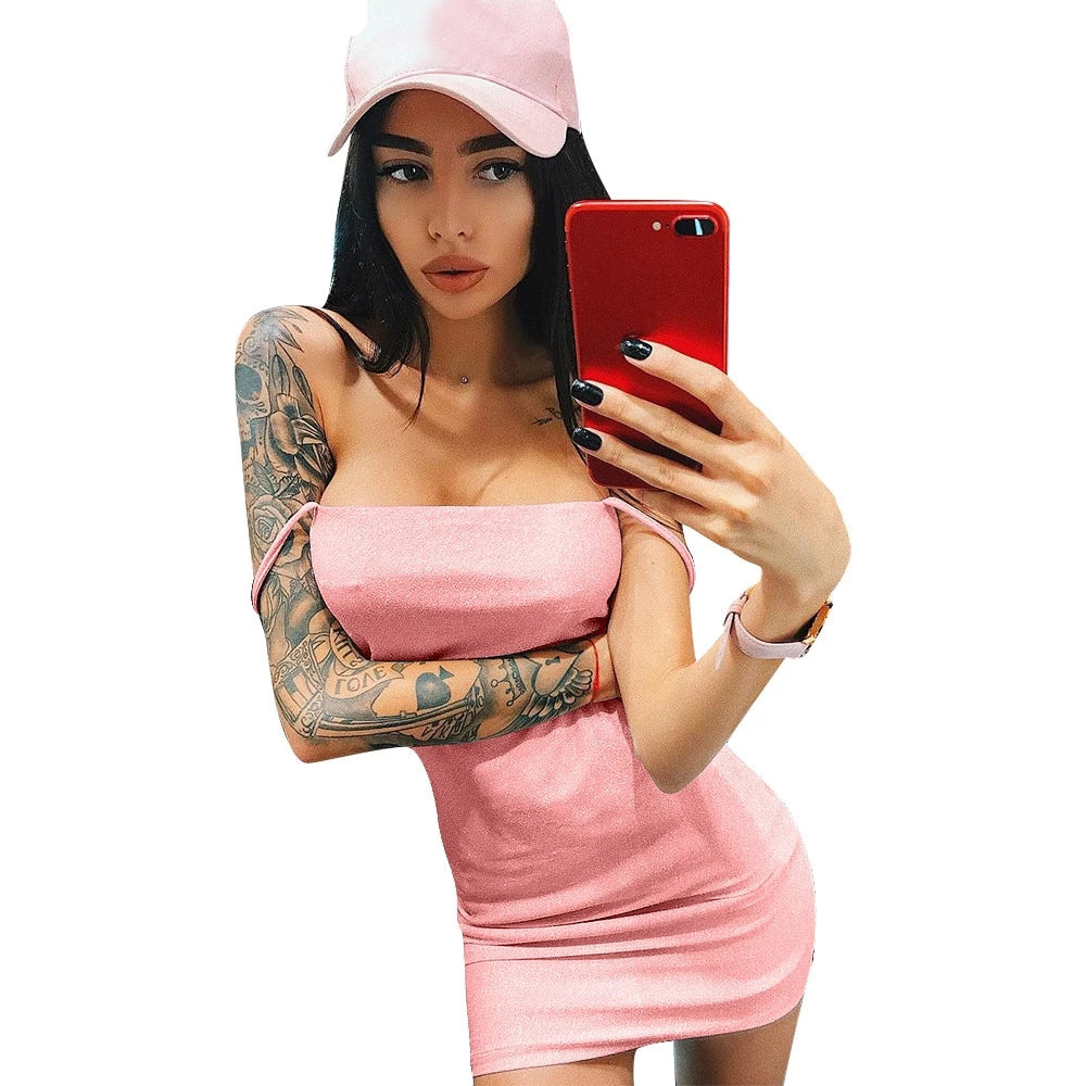 Spaghetti club wear party elegant dress