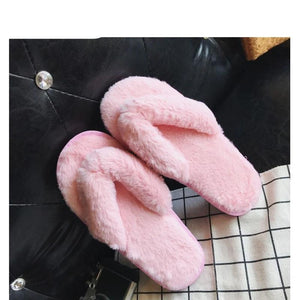 Women Faux Fur Warm Home Winter Slippers