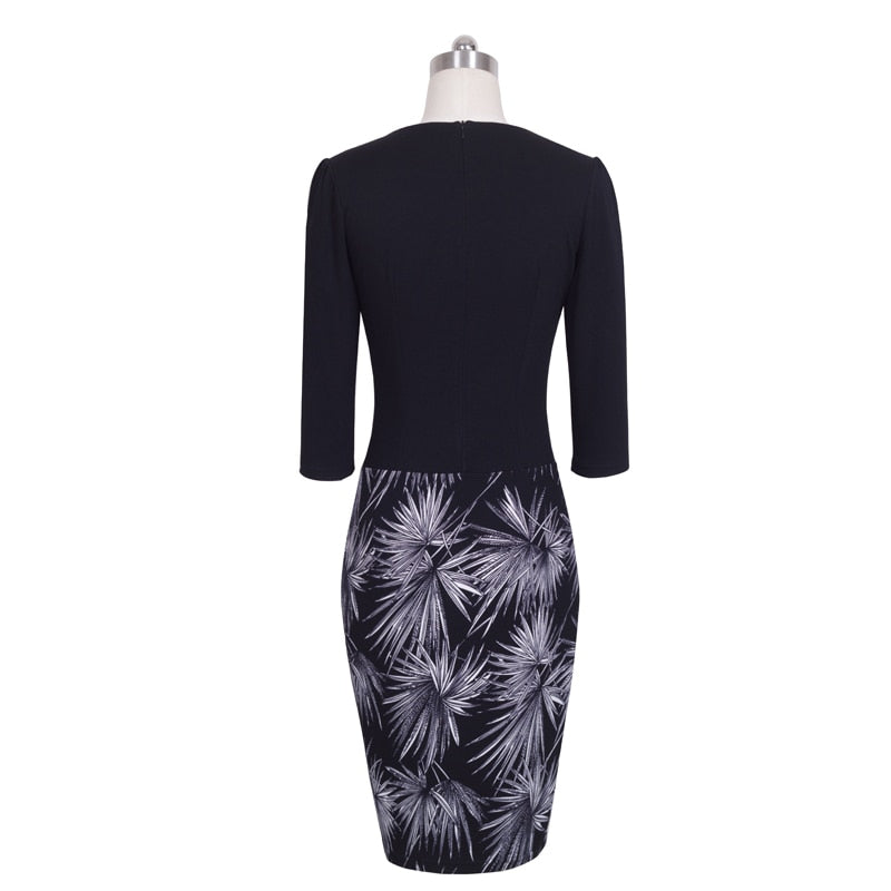 Vintage Jacket Elegant Patterns One-Piece Bodycon Dress