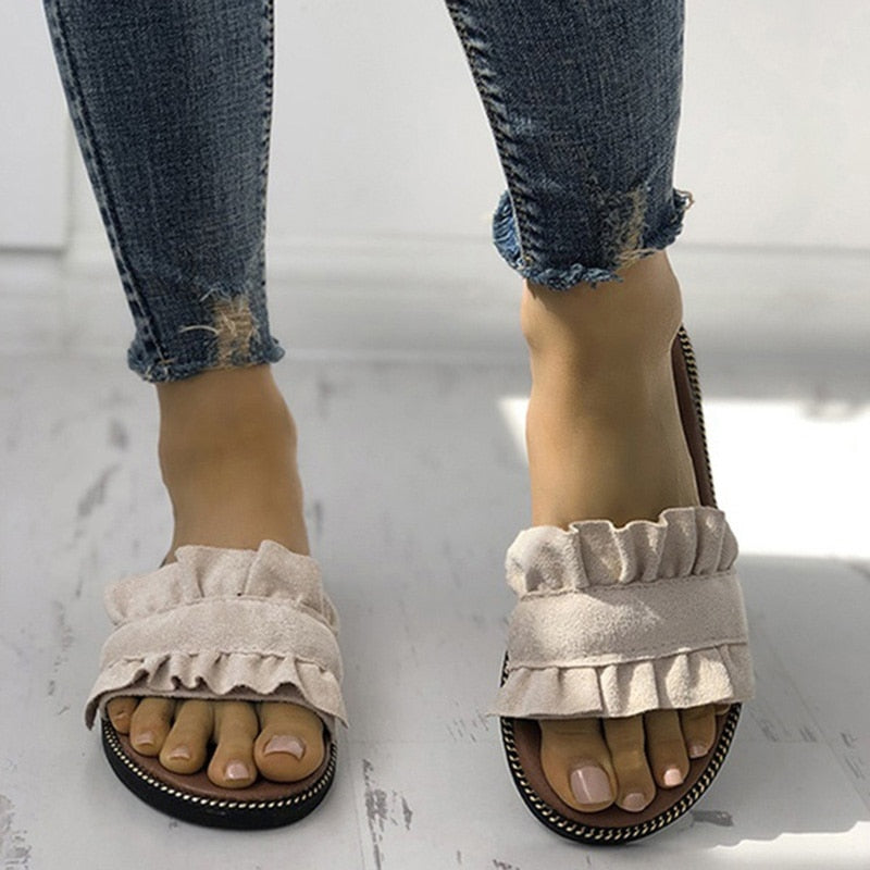Women Flat Beach Slip On Sandals
