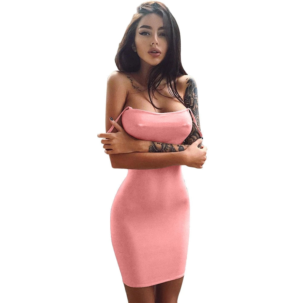Spaghetti club wear party elegant dress