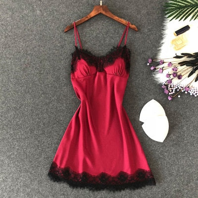 Women's Sexy Silk Nightgown Dress