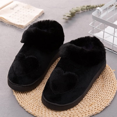 Heart-Shaped Cotton Women Slippers